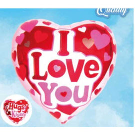 18 Inch Foil Balloon Written (I Love You /Hugs & Kiss)