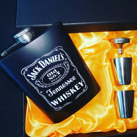 Stainless Steel Liquor Whiskey Flask With Funnel And Stylish Gift Box - 0