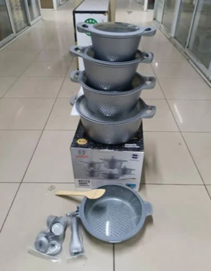 Bosch 11 PCS Granite Cookware Set with Silicone Lid Non Stick Cooking Pots