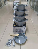 Bosch 11 PCS Granite Cookware Set with Silicone Lid Non Stick Cooking Pots-2