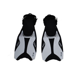 Swim Fins In Net Bag, Black & White, Size 7-9 (L), 9-11(XL), Striker Swim