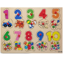 Wooden Puzzle – A4 Number 1-10 With Picture
