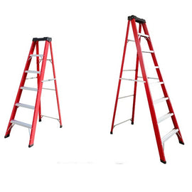 Fiberglass Step Ladder With Aluminium Steps