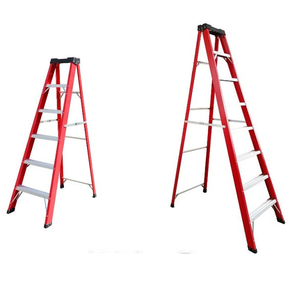 Fiberglass Step Ladder With Aluminium Steps