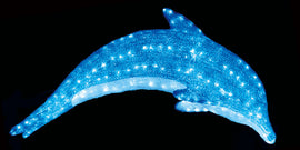 LED Big Dolphin Statue – 120x45x150cm, 650Pcs LED, Waterproof