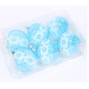 8Cm Shiny Printed Christmas Balls, Light Blue, 6Pcs/Box-2