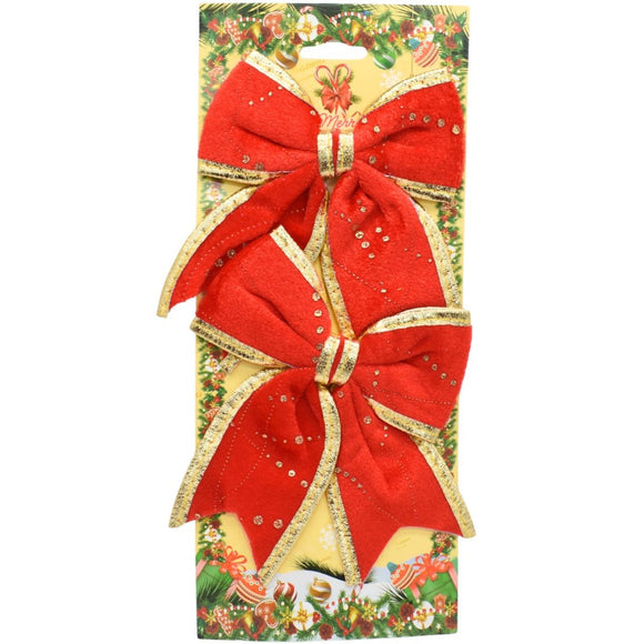 Merry Christmas Bows 3Pcs On Card