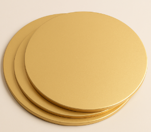 Round Cake Board, Golden, 10 Inch * 3Mm, Per Piece