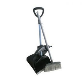 Plastic Dustpan With Broom, Black And Gray Color, 1 Set
