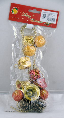 Christmas Tree Hanging Decoration Ball, Bell, Box On Chain