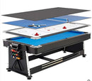 Multi-game Leisure 7ft Revolver 4-in-1 Pool/Air Hockey Tennis Ping Pong Dining table-1