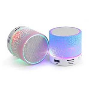 Wireless Bluetooth Mini Speaker with FM Radio, Rechargeable with LED Colorful Light