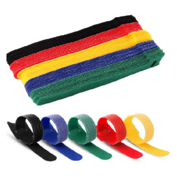 Hook & Loop Tie Pack Of 10, Multi-clolor, Velcro Type