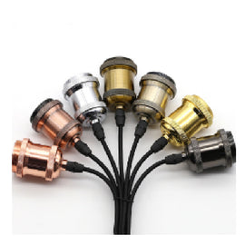 Copper Base Ceiling Mount E27 Holder With 1.2m Cable For T30 Filament Bulb, Win Win