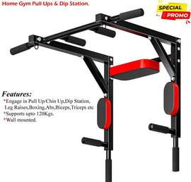 MULTIFUNCTIONAL WALL MOUNT PULL UP BAR WITH DIP STATION KFit