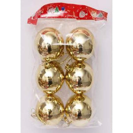 8Cm Shiny Plastic Ball 6Pcs/Pkt Blue, Red , Gold - 0