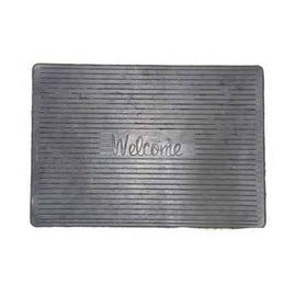 Black Rubber Mat, Welcome 50Cm X 35Cm