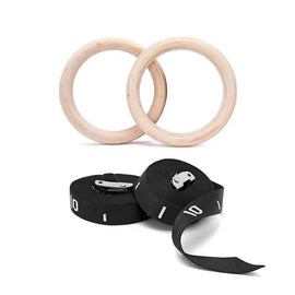 RS SPORT WOODEN GYMNASTIC CALISTHENICS RINGS KFit - Sallys Home