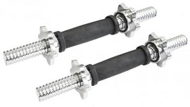 RUBBER COATED THREADED DUMBELL BAR PAIRS WITH RING COLLARS WEIGHTBAR - Sallys Home