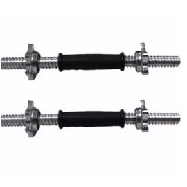 RUBBER COATED THREADED DUMBELL BAR PAIRS WITH RING COLLARS WEIGHTBAR - Sallys Home