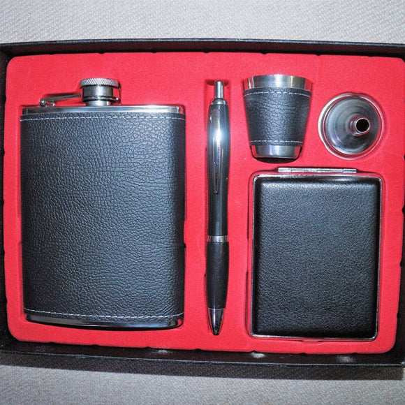 Stainless Steel Liquor Whiskey Flask With Cig Holder And Stylish Gift Box - Sallys Home