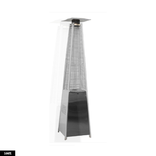 Standing Gas Patio Heater Pyramid Type Stainless Steel, Silver - Sallys Home