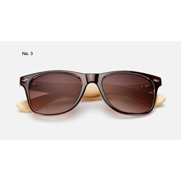 Sunglass PC + Bamboo Frame With PC Lens, Brown With Case - Sallys Home