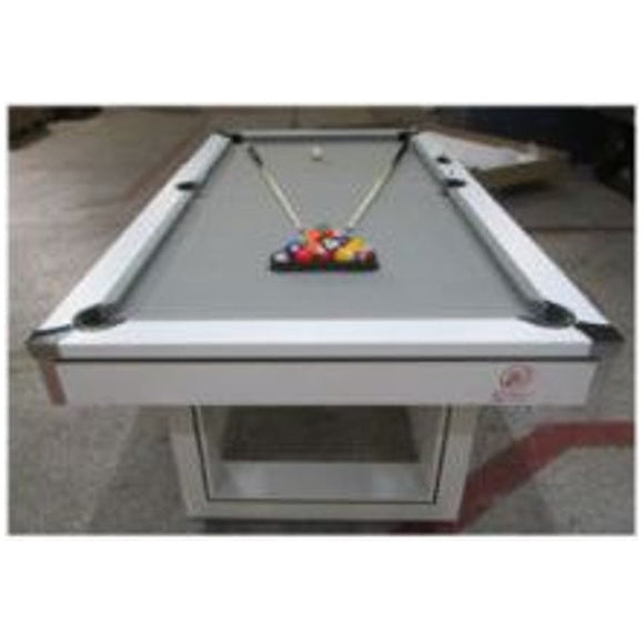 Import Commercial Pool Table 7ft, With Grey Velvet Play Surface, 25mm Metal Support Under Table, With Full Accessories