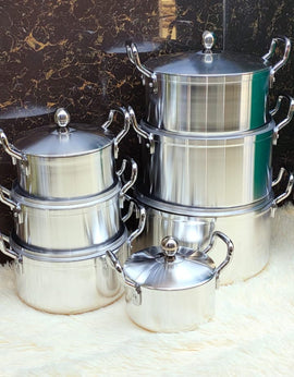 Tornado 14 Piece Heavy Aluminium Cooking Pot Sufuria Set. - Sallys Home