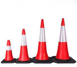 Traffic Cone 500Mm Height, Weight 1.5Kg, 380X380Mm With Reflective Tape - Sallys Home