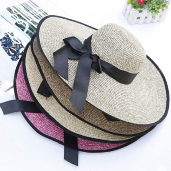 Women Hat 55% Paper, 45% Polyester With Big Black Bow On It - Sallys Home