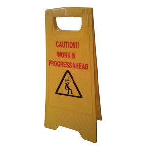 Yellow A Sign, Caution Wip Overhead/ Ahead - Sallys Home